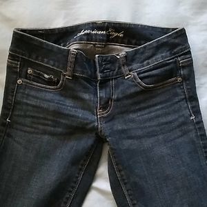 2 long American eagle dark wash jeans